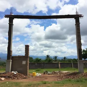 obras do pórtico em Uruguaiana